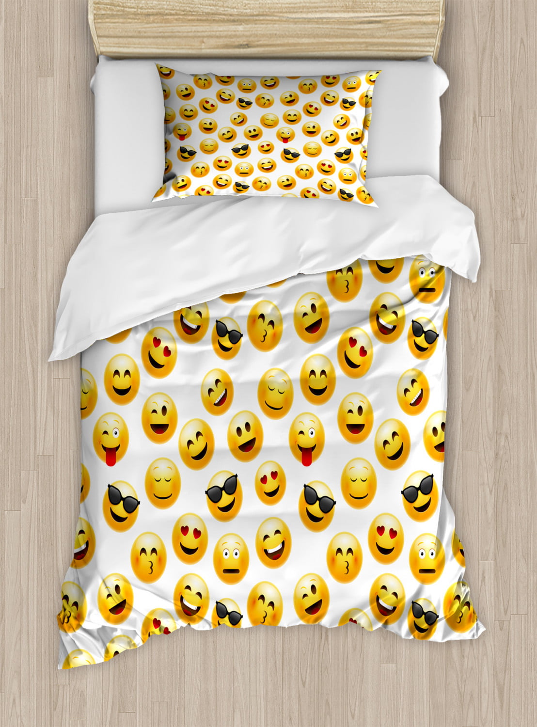 Emotions Black Emoji Emoticon Sleepy Sad Smiley Red Yellow Bedding Or Curtains 
