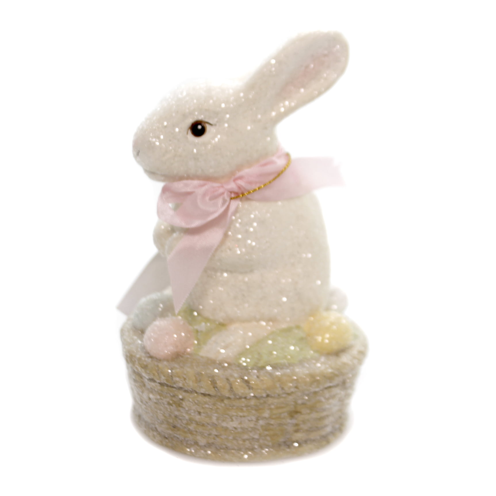 Easter Bunny On Egg Basket Polyresin Pastels Glitter Tl8697 - Walmart ...