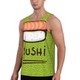 thumbnail image 2 of KLL Fresh Sushi Print Men's Muscle Gym Workout Stringer Tank Tops Bodybuilding Fitness T-Shirts Tank Tops Men-4X-Large, 2 of 7