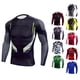 thumbnail image 3 of Camisas de compresión de manga larga para hombre, cuello redondo, estampado raglán, elástico, secado Abanopi Camisetas deportivas, 3 of 7