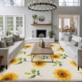 thumbnail image 3 of 5'x8' Area Rugs, Sunflower Indoor Outdoor Area Rug for Living Room Bedroom, Country Pastoral Spring Watercolor Garden Motifs Washable Bathroom Rugs Kitchen Floor Carpet Mats Home Decor Aesthetic, 3 of 8
