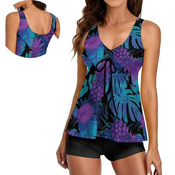 Ynynloco Tankini Swimsuits for Women Two Piece Bathing Suits Floral Print Tank Top with Boyshorts, Swim Suits for Women 2025