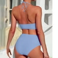 thumbnail image 7 of UTSJKR Womens High Waisted Halter Bikini Swimsuits Push Up Bikini Sets Sexy Bathing Suits Two Piece Swimsuit Sky Blue M, 7 of 7