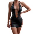 thumbnail image 2 of Lingerie pour Femmes, Robe pour Femmes, Femmes Femmes Aguichant à Bretelles à Nouer Dos Nu Robe en V Lingerie Érotique, 2 of 9