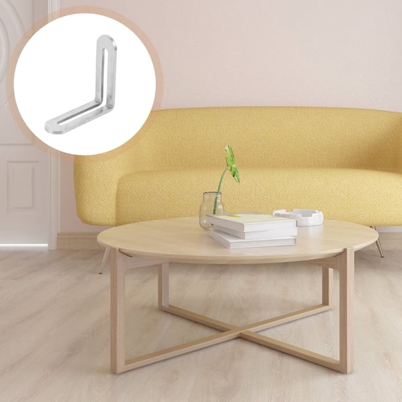 PENIKOKO 4Pcs Slotted L Bracket Silver Stainless Steel Wall Bracket for Cabinet Use