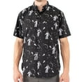 thumbnail image 3 of Men’s Short Sleeve Button Down Shirt – Moonman Space Print – Casual Novelty Top, 3 of 12
