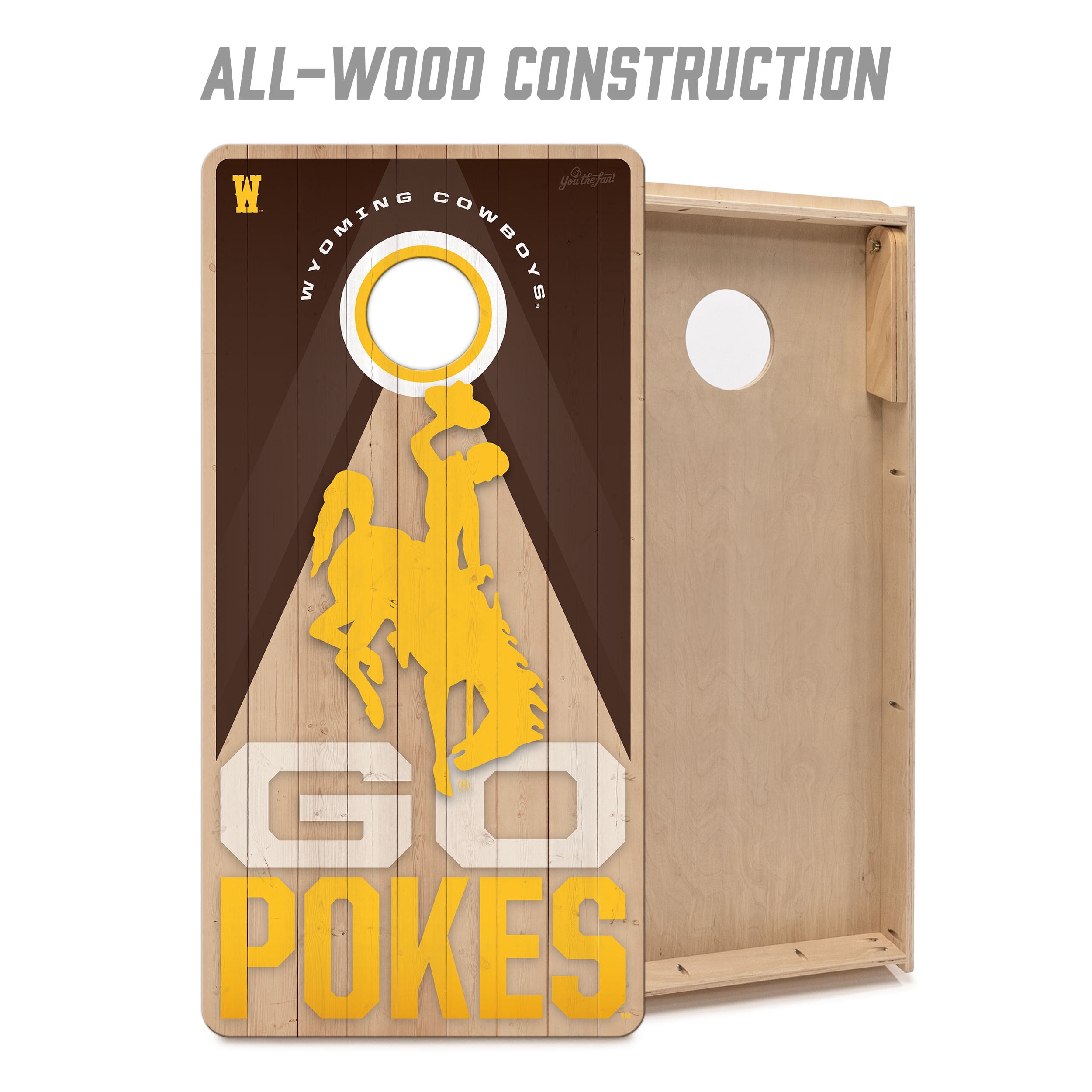 YouTheFan NCAA Wyoming Cowboys 2X4 Slogan Series Cornhole NO BAGS