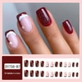 thumbnail image 1 of Christmas 24PCs False Fake Nails Snowflake French Fake Nails Acrylic Nail A, 1 of 8