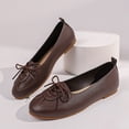 thumbnail image 6 of Gpaecead Women's Lace Up Ballet Flats Round Toe Slip On Cushioned Comfortable Faux Leather Flat Shoes For Work, Office And Casual Brown, 6 of 8