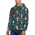 thumbnail image 3 of Wukai Amanita Mushroom Print Men Hoodies Fleece Sweatshirts Long Sleeve Sweaters Pullover Fall Outfits Winter Clothes-4X-Large, 3 of 7