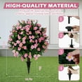 thumbnail image 3 of Bibana Set of 2 Artificial Boxwood Topiary Ball Trees with Pink Flower, Faux Shrub Bushes with Ground Spike 25.5", UV Resistant Fake Boxwood Plants for Indoor, Garden, Porch, Patio Decor, 3 of 6