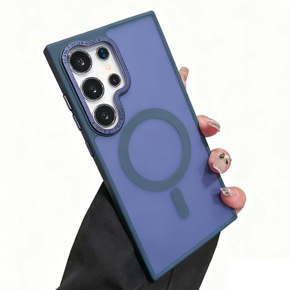 Allytechgroup for Samsung Galaxy S24 FE Case, Matte Back Cover Translucent Compatible with Magsafe Slim Fit Shockproof Anti-Scratch Magnetic Phone Case for Samsung Galaxy S24 FE, Darkblue