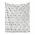 thumbnail image 1 of Cat Lover Soft Flannel Fleece Blanket, Vertical Stripes with Doodle Hearts Hipster Cats Hand Drawn Design, Cozy Plush for Indoor and Outdoor Use, 70" x 90", Pale Grey Rose and White, by Ambesonne, 1 of 6