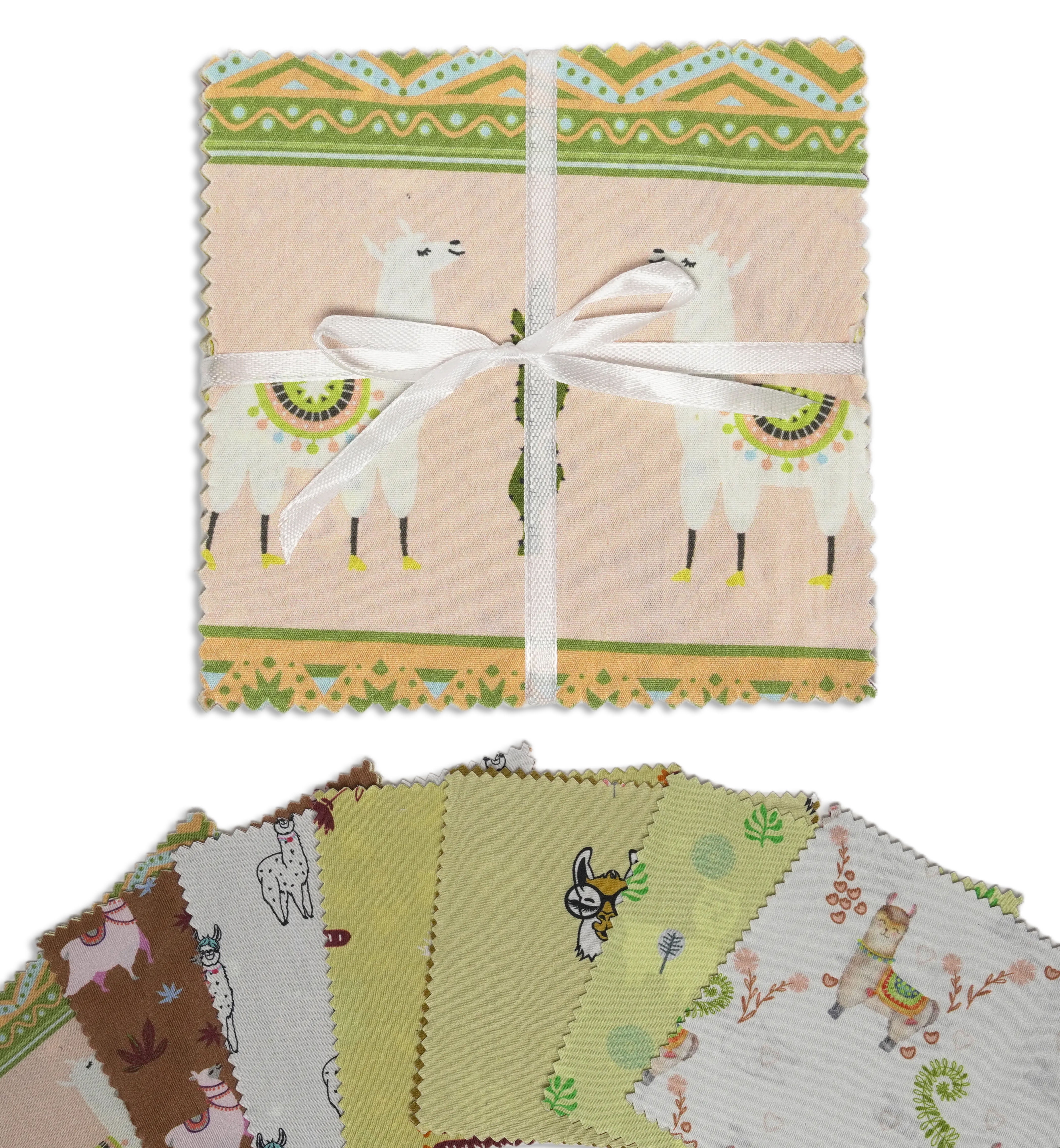 Soimoi African Animals Cartoons Print Precut 5-inch Cotton Fabric Quilting Squares Charm Pack DIY Patchwork Sewing Craft