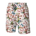 thumbnail image 3 of Wukai Watercolor Floral With Butterflies Print Beach Trunks with Compression Liner Swimsuit Quick Dry Beach Sports Shorts with Pocket-Large, 3 of 8