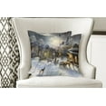 thumbnail image 4 of Ambesonne Colorful Throw Pillow Cover 2 Pack, Winter Rural Landscape, 24", Multicolor, 4 of 6