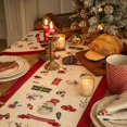 thumbnail image 3 of Christmas tablecloth, Christmas table runner, Christmas tablecloth decoration, festive atmosphere arrangement, snowman embroidery table runner in cott, 3 of 5