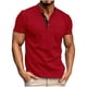 thumbnail image 2 of pstuiky camisetas de hombre, Camisa tipo jersey para hombre, de color liso, con botones, manga corta y cuello alto camisas casuales para hombre xxl, 2 of 6