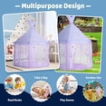 thumbnail image 2 of Princess Tent for Girls with Lights, Large Pretend Play Tent Castle w/Carry Bag & Stickers & Detachable Fishtail Top Indoor, 67”x55” Ocean-Theme Kids Playhouse Gift for Toddler Age 3+, 2 of 8