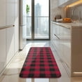 thumbnail image 4 of Red Black Plaid Checkered Pattern Kitchen Rug Mat,Kitchen Runner Rugs Non Skid Washable,Decorative Kitchen Floor Mats for Kitchen,Sink,Laundry,17"x47.2", 4 of 7