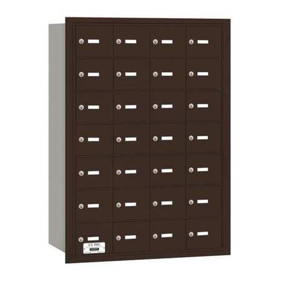 4B+ Horizontal Mailbox - 28 A Doors - Bronze - Rear Loading - USPS Access
