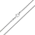 thumbnail image 2 of 24K White Gold Over Stainless Steel Rope Chain Necklace 2 mm, 2 of 6