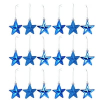 Gymnture christmas 18Pcs Hanging Star Ornament Shatterproof Wedding Christmas Tree Decoration Blue