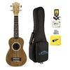 Lanikai Acacia Koa Soprano Ukulele with Deluxe Gig Bag Model AC-S, Snark Bundle