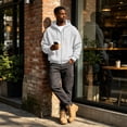 thumbnail image 6 of Full Zip Waffle Knit Hoodies For Men Sweatshirt Hooded Cardigan With Pocket Loose Fit Drawstring Athletic Jackets, 6 of 9