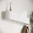 thumbnail image 3 of Burfoko Wall-Mounted Coat Rack - Modern Solid Wood Veneer Shelf with 5 Hidden Hooks, Scandinavian Design, 66lb Capacity, Oak White Finish, 3 of 7