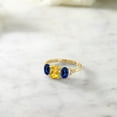 thumbnail image 4 of Gem Stone King 10K Yellow Gold Yellow Citrine and Blue Created Sapphire Women Diamond Accent Engagement Ring (1.97 Cttw, Gemstone Birthstone, Size 6), 4 of 4