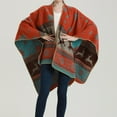 thumbnail image 3 of KelaJuan Women Christmas Shawl, Vitnage Elegant Snow Reindeer Winter Shawl Wrap Warm Shawl, 3 of 6