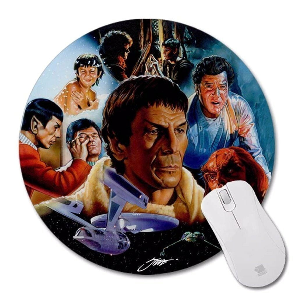 Star Trek Spock Round Mouse Pad with Matching Star Trek Sticker, MP