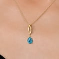thumbnail image 3 of Gem Stone King 10K Yellow Gold London Blue Topaz Pendant Necklace for Women | 1.42 Cttw | Gemstone November Birthstone | Pear Shape 8X6MM | With 18 inch Chain, 3 of 6