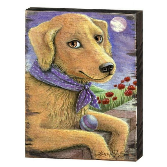 8511111-12 Flowers Fetch & Fun Art by Laura Seeley on Wooden Board Wall Decor