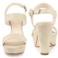 thumbnail image 2 of Sandalias de tacón cuadrado con tira trasera y plataforma Perphy Beige 41, 2 of 6