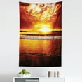 thumbnail image 1 of Ocean Tapestry, Colorful Sunset on the Ocean Dramatic Sky Summertime Tropical Seaside Cloudscape, Fabric Wall Hanging Decor for Bedroom Living Room Dorm, 5 Sizes, Brown Yellow, by Ambesonne, 1 of 1