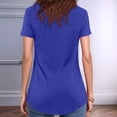 thumbnail image 5 of Lixiuxyad Women's Casual Solid Color V Neck Regular T Shirt Top For Everyday Wear Trendy Casual,Blue L, 5 of 6
