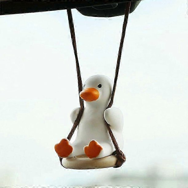 Cute Swing Duck PendantSwinging Duck Car OrnamentsSwinging Duck Car Rearview Mirror Ornaments Birthday Gifts Decoration Car Charm Hanging 4x4cm -Versa