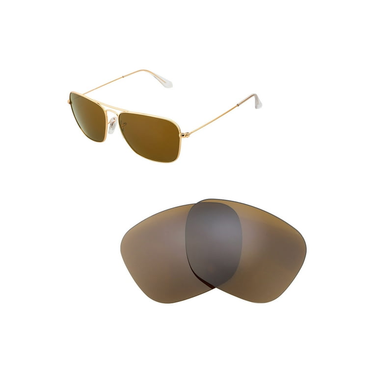 Walleva Brown Polarized Replacement Lenses for Ray Ban RB3136