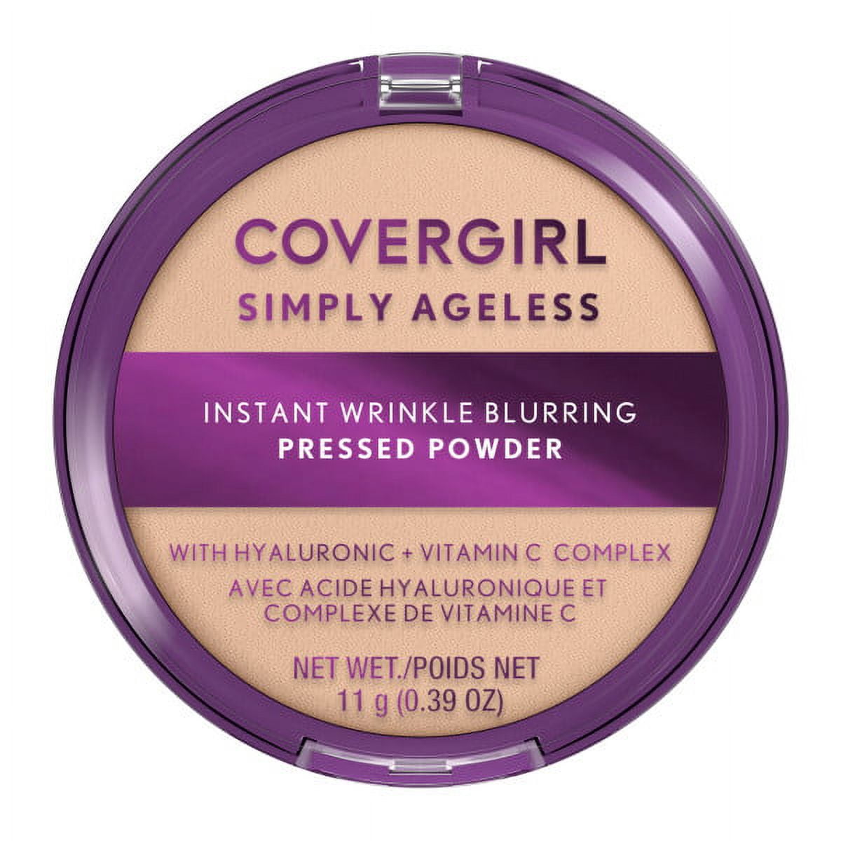 COVERGIRL - Simply Ageless Instant Wrinkle Blurring Pressed Powder, with hyaluronic acid & vitamin C - Mattifying, Hydrating Formula, 100% Cruelty-Free