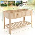 thumbnail image 4 of Patiojoy 47x23x35in Raised Garden Bed with Shelf & Liner Elevated Wood Planter Box Outdoor Standing Planter Bed with Legs, 4 of 10