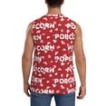 thumbnail image 4 of Fotbe Popcorn2 Men's Camiseta sin Mangas Estampada para Hombres, Playera Casual para Gimnasio, Entrenamiento, Playa-Large, 4 of 7