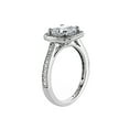 thumbnail image 3 of Sterling Silver Micro Pave Hand Set Cubic Zirconia CZ Halo 6mm Cushion Cut Center Wedding Set, 3 of 9