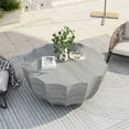 thumbnail image 6 of Marble White Round Outdoor Coffee Table, Magnesium Oxide (Cement), 6 of 11