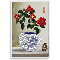 IDEA4WALL Framed Canvas Wall Art for Living Room, Bedroom Blue and White Porcelain Canvas Prints for Modern Home Decoration Ready to Hang