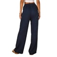 thumbnail image 2 of Juslio Pants for Women Linen Loose Casual Comfortable High Waist Wide-Leg Pants, 2 of 9