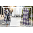 thumbnail image 4 of FRSASU Women's Plaid Hoodie Jacket Shacket Casual Lapel Button Down Long Sleeve Trench Coat Warm Winter Jackets Red, 4 of 9