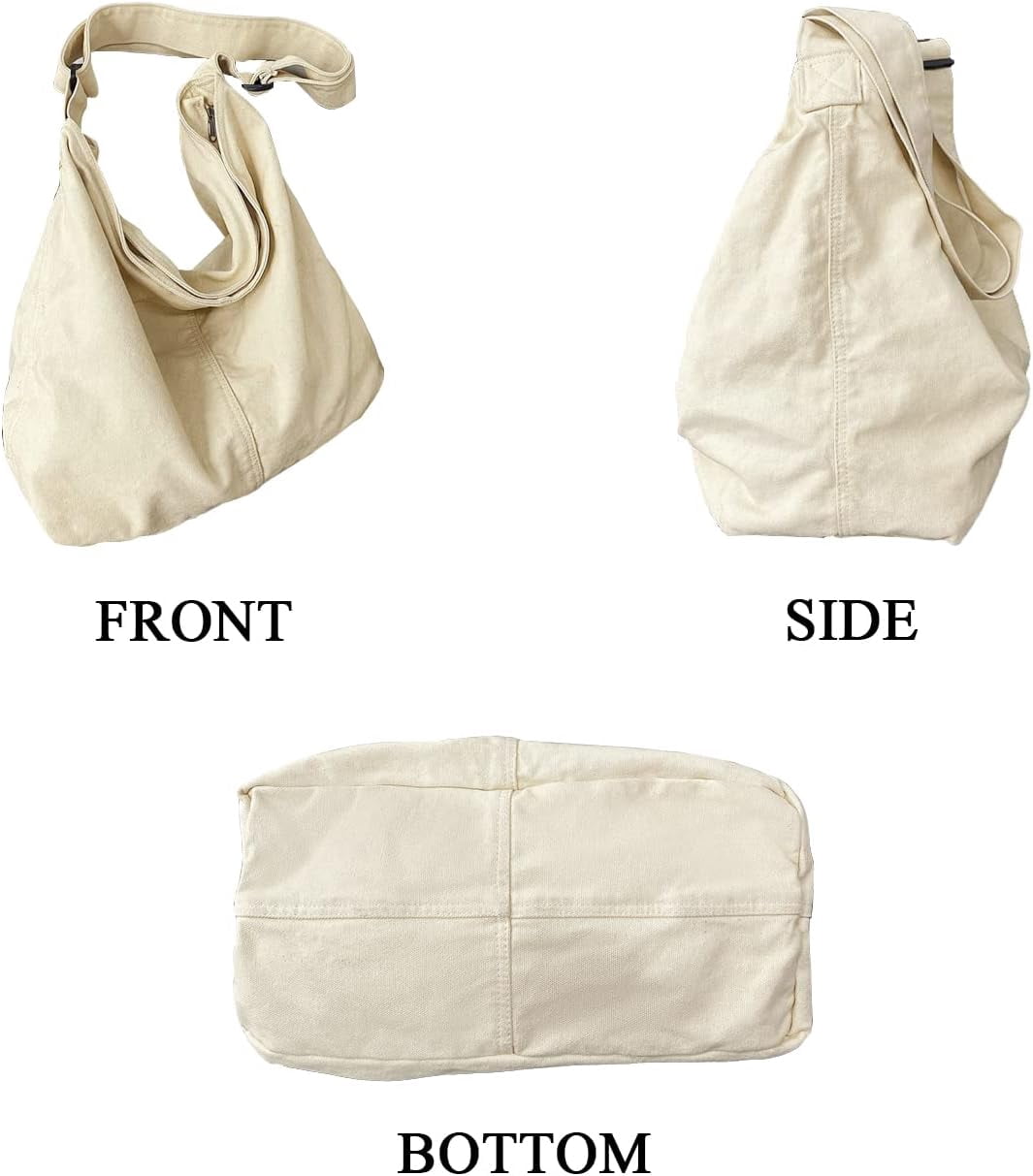 JennyShop Shoulder Handbag with Adjustable Strap, Fashion Canvas Bag Solid Color Crossbody Bag for Women Tote Bag