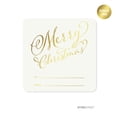 thumbnail image 1 of Gold Gold Merry Christmas Square Gift Label Stickers, 40-Pack, 1 of 2